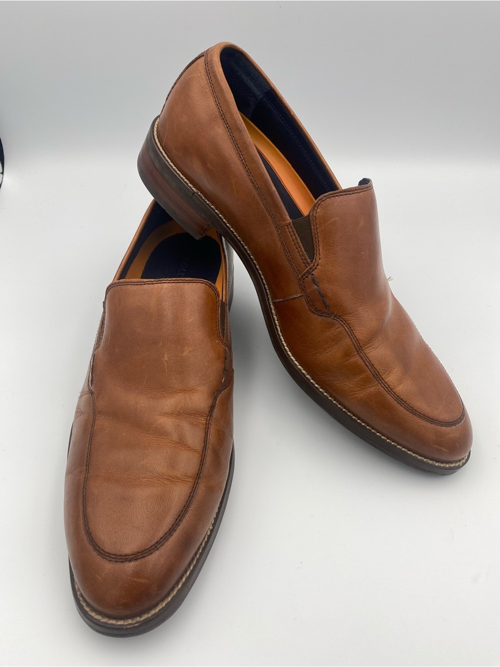 Men's Brown Leather Slip-On Dress Loafers